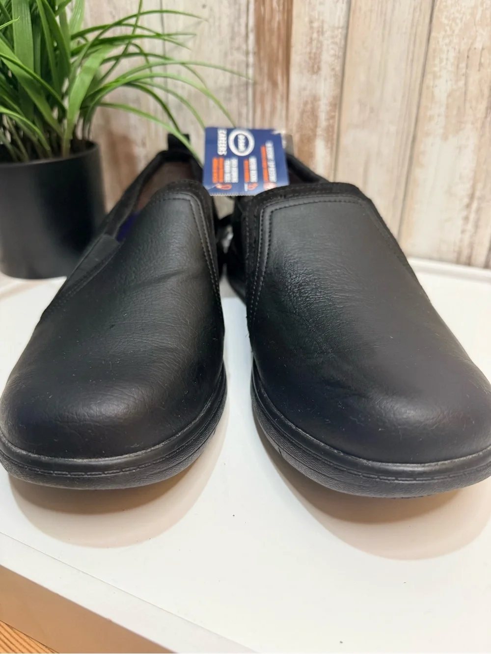 Dr Scholls Career Slip Resistance 10 W Black Leather Shoes